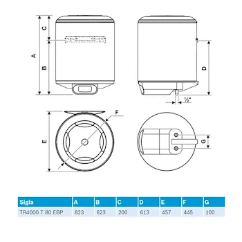 Tronic 4000T scaldabagno elettrico 80 lt. codice prod: 7736506566 product photo Foto2 L2