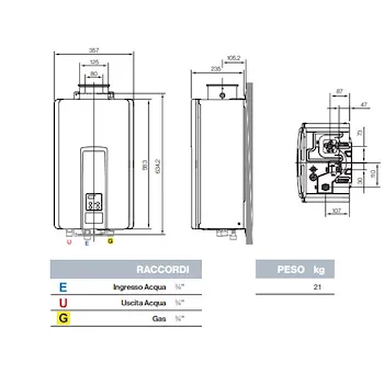 Infinity 28 i reu-vcm2837ffud-ng scaldabagno gas istantaneo camera stagna interno 28 litri/minuto codice prod: REU-VCM2837FFUD-NG product photo Foto3 L2