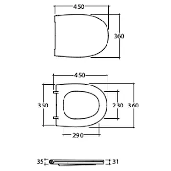 4all sedile bianco lucido con cerniere codice prod: MDR19BI product photo Foto1 L2