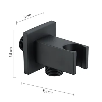 High Pro Plus set doccia quadrato a parete nero opaco codice prod: 0000GYHP1010300 product photo Foto2 L2