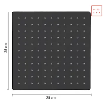 High Pro Plus set doccia quadrato a parete nero opaco codice prod: 0000GYHP1010300 product photo Foto4 L2