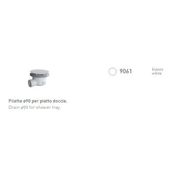 Piletta bianca d.90 per piatto doccia h6 codice prod: 9061 product photo Default L2