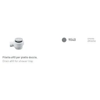 Piletta cromata d.90 per piatto doccia h6 codice prod: 9040 product photo Default L2