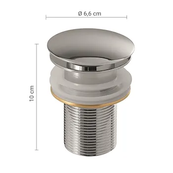 Clic Clac piletta in acciaio cromato codice prod: 0000MXCC0100000 product photo Foto1 L2
