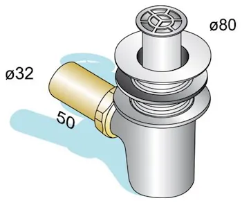 Pozzetto doccia ott.sifonato d.80 1"1/4 codice prod: DSV15792 product photo Foto1 L2