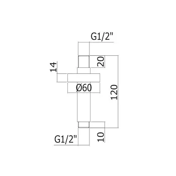 Braccio doccia soffitto cromato codice prod: ZSOF064CR product photo Foto1 L2