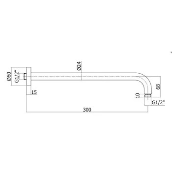 ZSOF035 braccio doccia lusso steel looking codice prod: ZSOF035ST product photo Foto1 L2