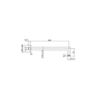 ZSOF063 braccio doccia quadro codice prod: ZSOF063CR350 product photo Foto1 L2