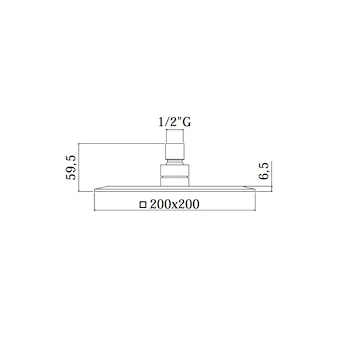 ZSOF095 soffione hawai 20x20 anticalcare codice prod: ZSOF095CR product photo Foto1 L2