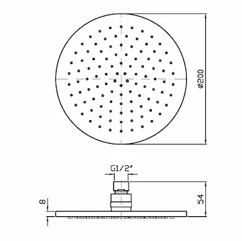Gill soffione doccia 1 getto fisso con sistema anticalcare cromato codice prod: Z94265 product photo Foto1 L2