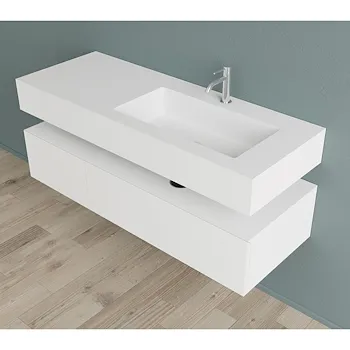 Block2 composizione mobile bagno con lavabo e contenitore 120 cm prof. 45 cm con foro rubinetto codice prod: B2.120.45.CFR product photo Default L2