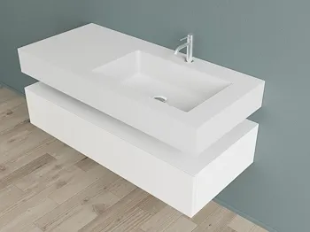 Block2 composizione mobile bagno con lavabo e contenitore 120 cm prof. 54 cm con foro rubinetto codice prod: B2.120.54.CFR product photo Default L2