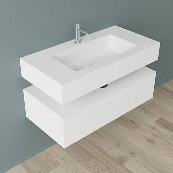 Block2 composizione mobile bagno con lavabo e contenitore 90 cm prof. 45 cm con foro rubinetto codice prod: B2.90.45.CFR product photo Default L2