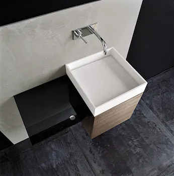 P40 composizione mobile bagno con lavabo e piano versione destra tortora codice prod: P40L.D.T product photo Foto1 L2