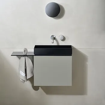 P50 composizione mobile bagno con lavabo e piano versione destra ecru' nero codice prod: P50L.D.E product photo Default L2