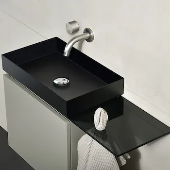 P50 composizione mobile bagno con lavabo e piano versione sinistra ecru' nero codice prod: P50L.S.E product photo Foto2 L2