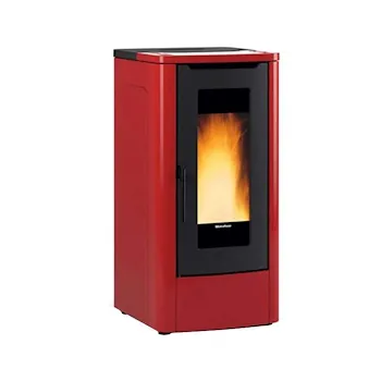 Teorema 5.0 stufa ventilata a pellet 12,0 Kw acciao con top in maiolica bordeaux codice prod: 001287500 product photo Default L2