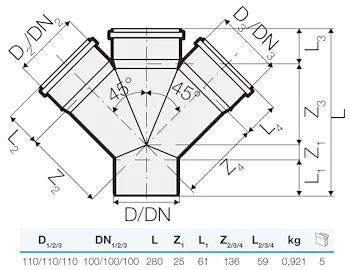 BRAGA PPH D.110 X 40 mm 2 ATTACCHI X WC