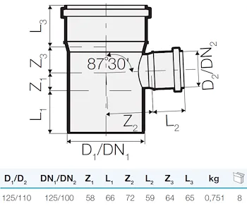 Braga rid. tre strati d.125/110 87° codice prod: IT00141 product photo Foto1 L2