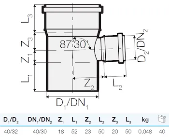 Braga ridotta tre strati d.40/32 87° codice prod: DSV12531 product photo Foto1 L2