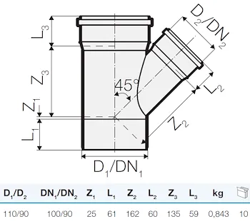 Braga ridotta tre strati rid.d.110/90 45° codice prod: DSV12711 product photo Foto1 L2