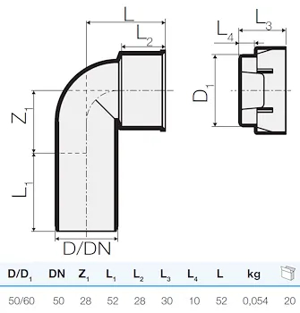 Curva tecnica con tappo tre strati d.50-60,0 codice prod: IT00190 product photo Foto1 L2