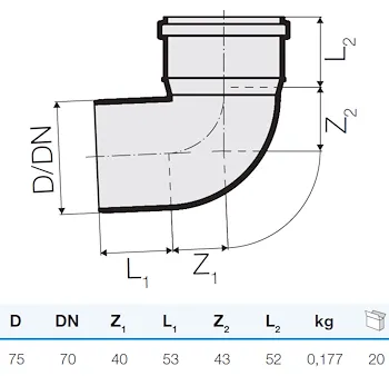 Curva tre strati d.75 87° codice prod: IT00094 product photo Foto1 L2