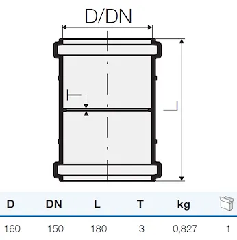 Manicotto due bicchieri tre strati d.160 codice prod: IT00217 product photo Foto1 L2