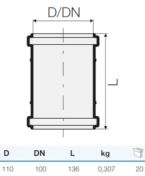 Manicotto tre strati scorr.d.110 codice prod: IT00167 product photo Foto1 L2