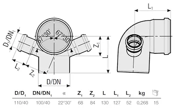 P.p. curva 87° d. 110 c/2 att. 40 codice prod: DSV01065 product photo Foto1 L2