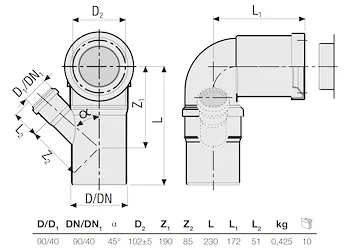 P.p. curva wc prolung.att.dx htsb 90x40 codice prod: DSV10112 product photo Foto1 L2