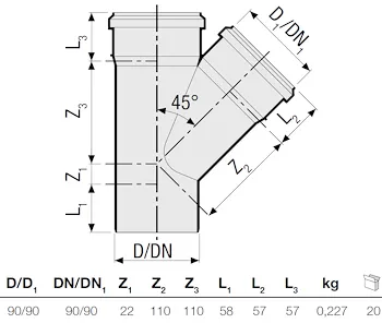 P.p. deriv. 45 htea d.90 codice prod: DSV07200 product photo Foto1 L2