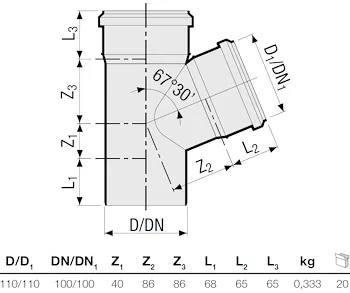 P.p. deriv. 67° diam. 110 codice prod: DSV00927 product photo Foto1 L2