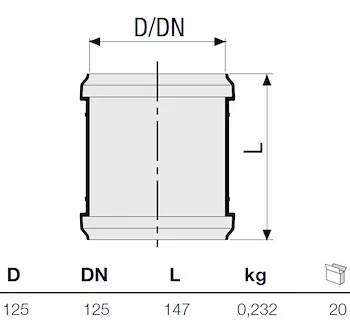 P.p. manicotto d'inserzione d. 125 codice prod: DSV01087 product photo Foto1 L2