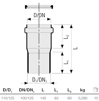 Racc.passaggio pvc d.110/125 codice prod: DSV02485 product photo Foto1 L2