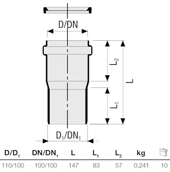 Racc.passaggio pvc prol.d110/100 codice prod: DSV02478 product photo Foto1 L2