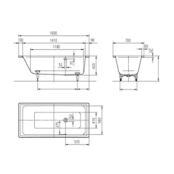Puro vasca a incasso 160x70 bianco codice prod: 258400010001 product photo Foto1 L2