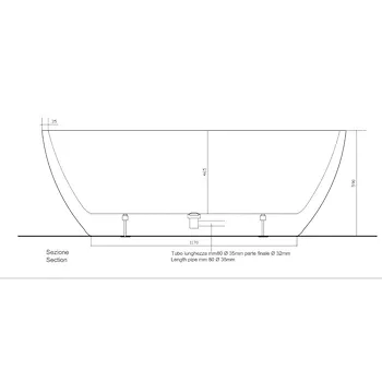Vasca Free Standing 170x78 bianco matt serie Flow codice prod: 7320MT product photo Foto2 L2