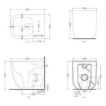 Era wc a terra rimless 2.0 scarico a parete bianco lucido codice prod: ERVAK product photo Foto1 L2