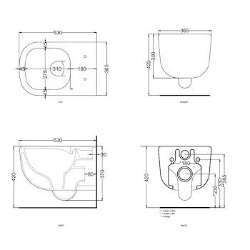 Era wc rimless sospeso senza brida codice prod: ERVSK product photo Foto2 L2