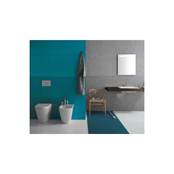 Forty3 wc a terra scarico parete senza brida bianco lucido codice prod: FO004BI product photo Foto2 L2