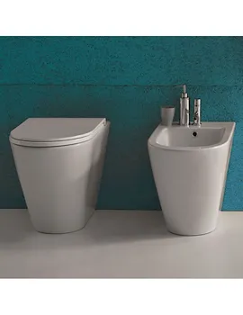 Forty3 wc a terra scarico parete senza brida bianco lucido codice prod: FO004BI product photo Foto3 L2