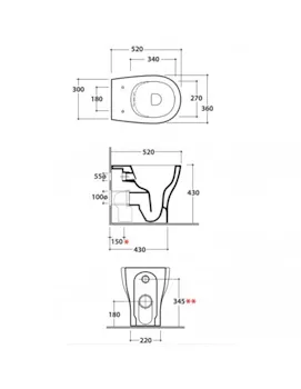 Grace wc a terra senza brida bianco lucido codice prod: GR003BI product photo Foto1 L2