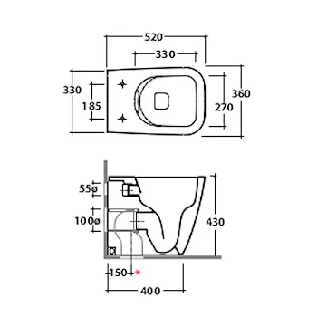 Stone wc a terra senza brida bianco lucido con fissaggi nascosti codice prod: ST004BI product photo Foto1 L2