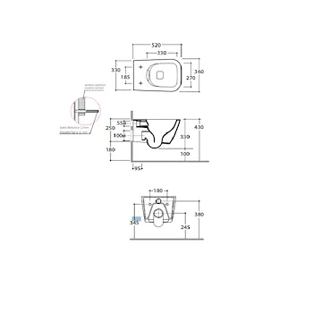 Stone wc sospeso senza brida bianco lucido con fissaggi nascosti codice prod: STS05BI product photo Foto1 L2