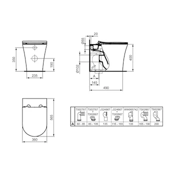 La dolce vita wc a terra universale filo parete Aquablade codice prod: E263801 product photo Foto4 L2