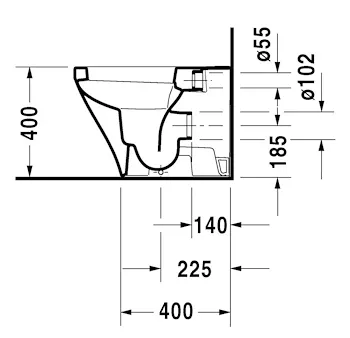 Duravit Durastyle wc a terra bianco lucido con fissaggi Durafix codice prod: 2552090000 product photo Foto5 L2