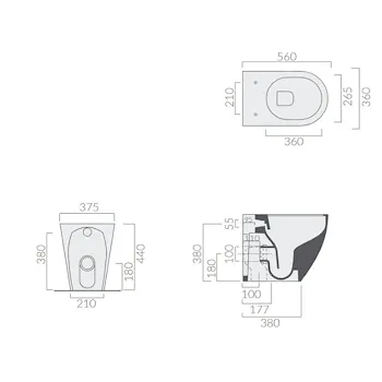 Dream wc a terra Rimless &reg; bianco lucido codice prod: 7337 product photo Foto1 L2