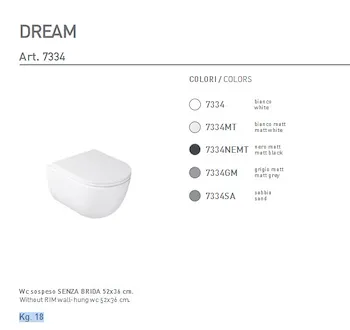 Dream wc sospeso senza brida bianco lucido codice prod: 7334 product photo Foto1 L2