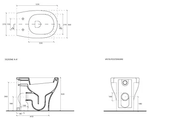 Eden wc scarico universale a pavimento 36x53 bianco codice prod: 7213 product photo Foto1 L2